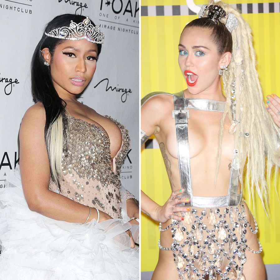 Celeb Feuds That Played Out VMAs Eminem Nicki Minaj Miley Cyrus