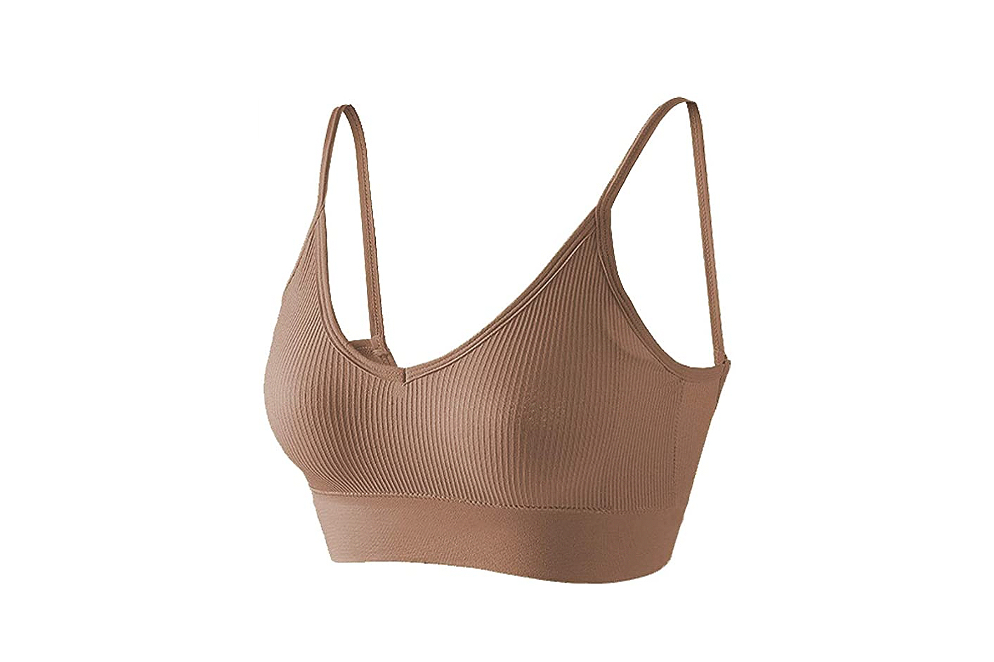 JUST BEHAVIOR Low Back V Neck Ribbed Bralette