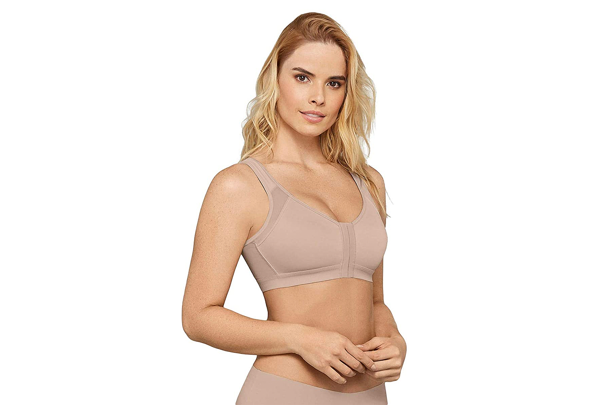 Leonisa Front Closure Full Coverage Back Support Posture Corrector Bra