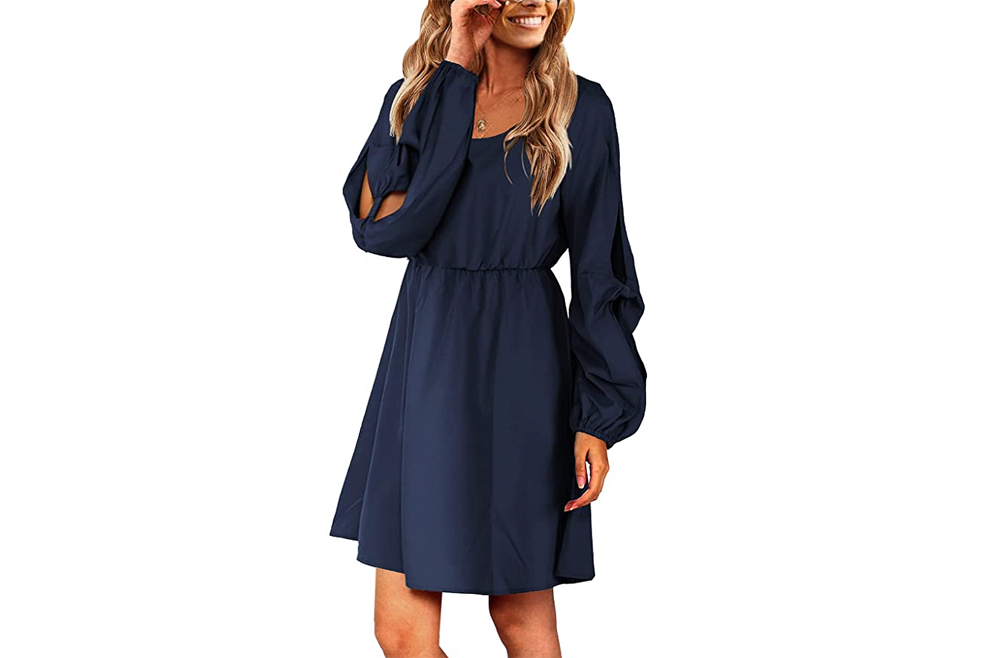 Amoretu Women's Long Sleeve Casual Flowy Swing Dress