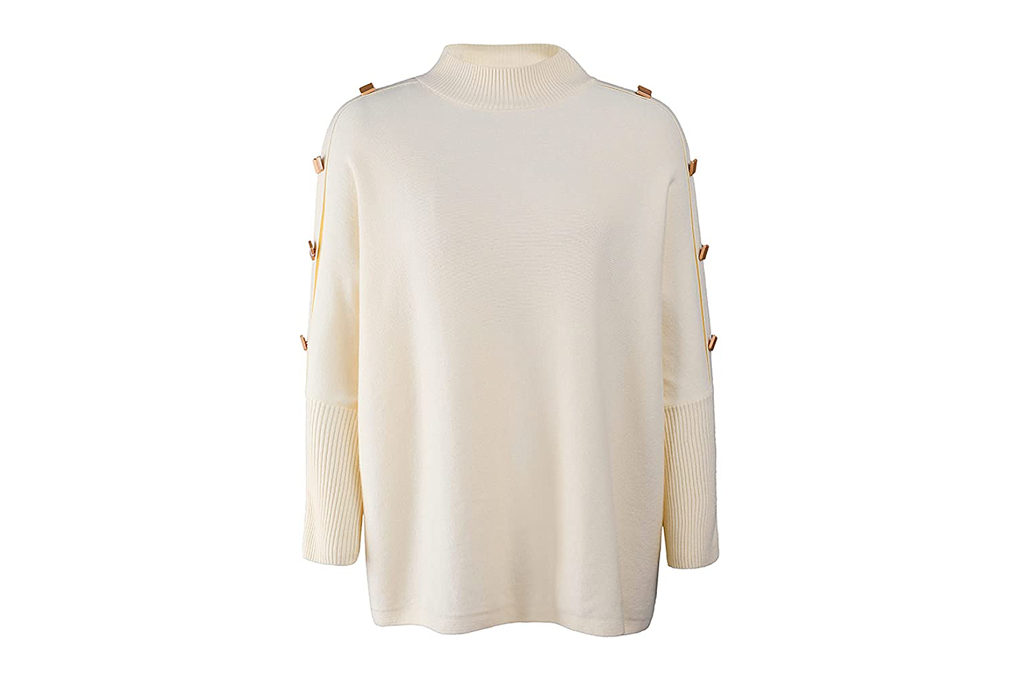 Angashion Women's Casual Oversized Mock Neck Pullover Sweater