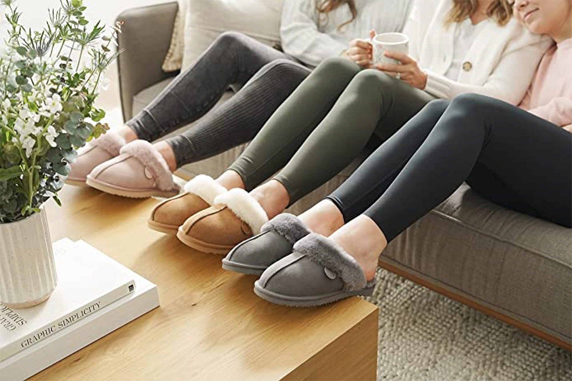 Dearfoams Women's Fireside Water Resistant Sydney Shearling Scuff Slipper