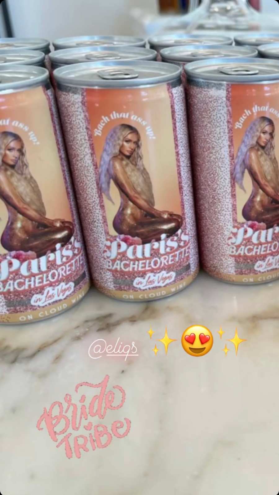 Paris Hilton's Bachelorette party seltzer.