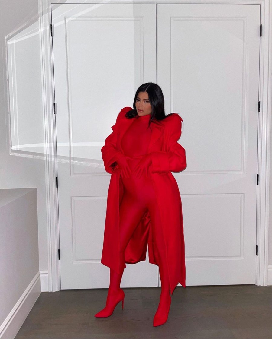 Kylie Jenner Skin-Tight Richard Quinn Bumpsuit Pregnant