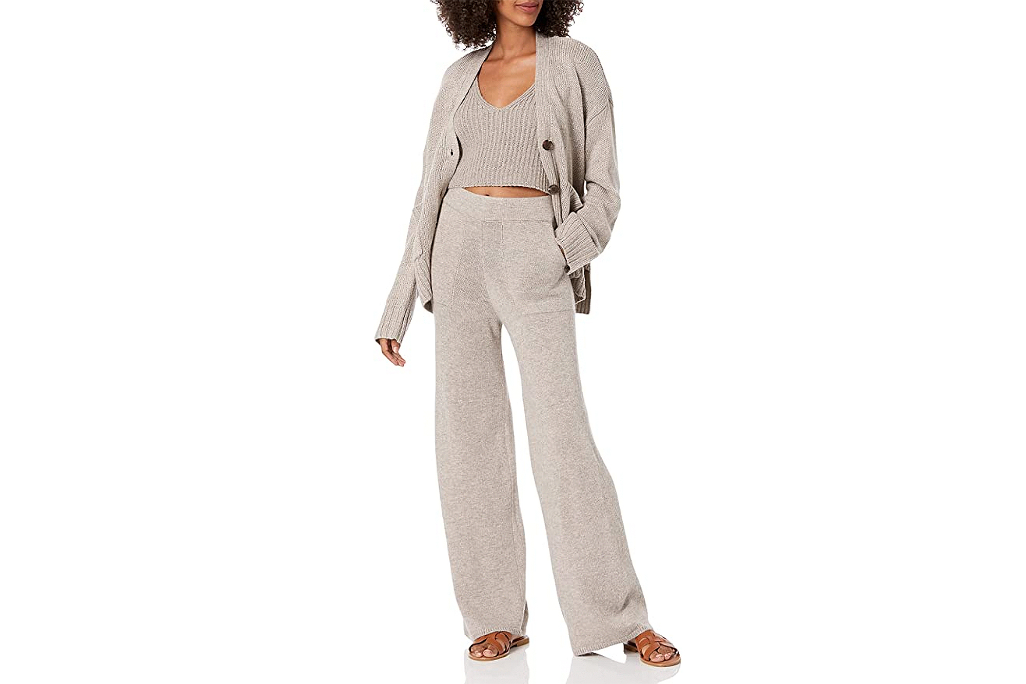 The Drop Women's Cynthia Wide Leg Sweater Pant