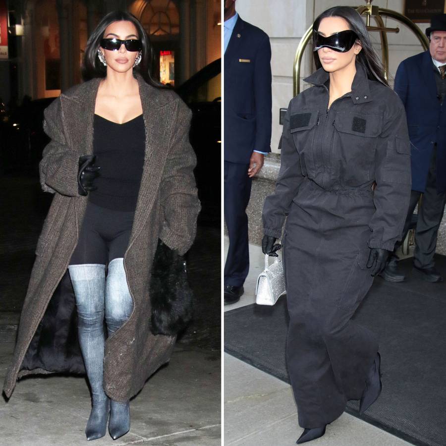 Denim Boots Superhero Shades See Kim K Wild Fashion From Her NYC Trip