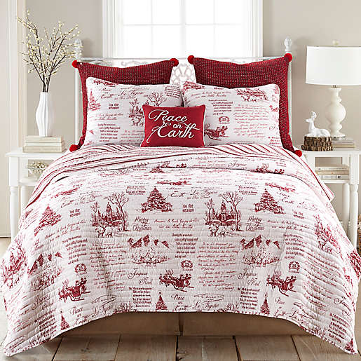 Joyeux Noel 3-Piece Reversible King Quilt Set in Red