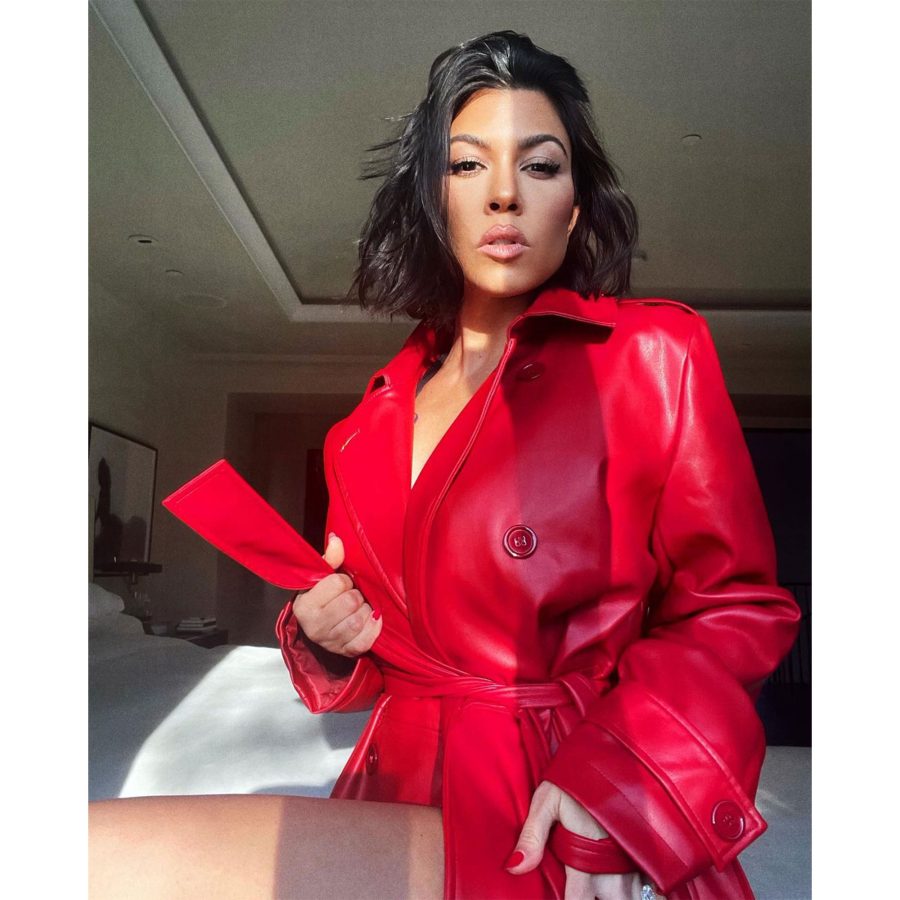 Kourtney Kardashian Stuns in Trench Coat Designed by Megan Fox