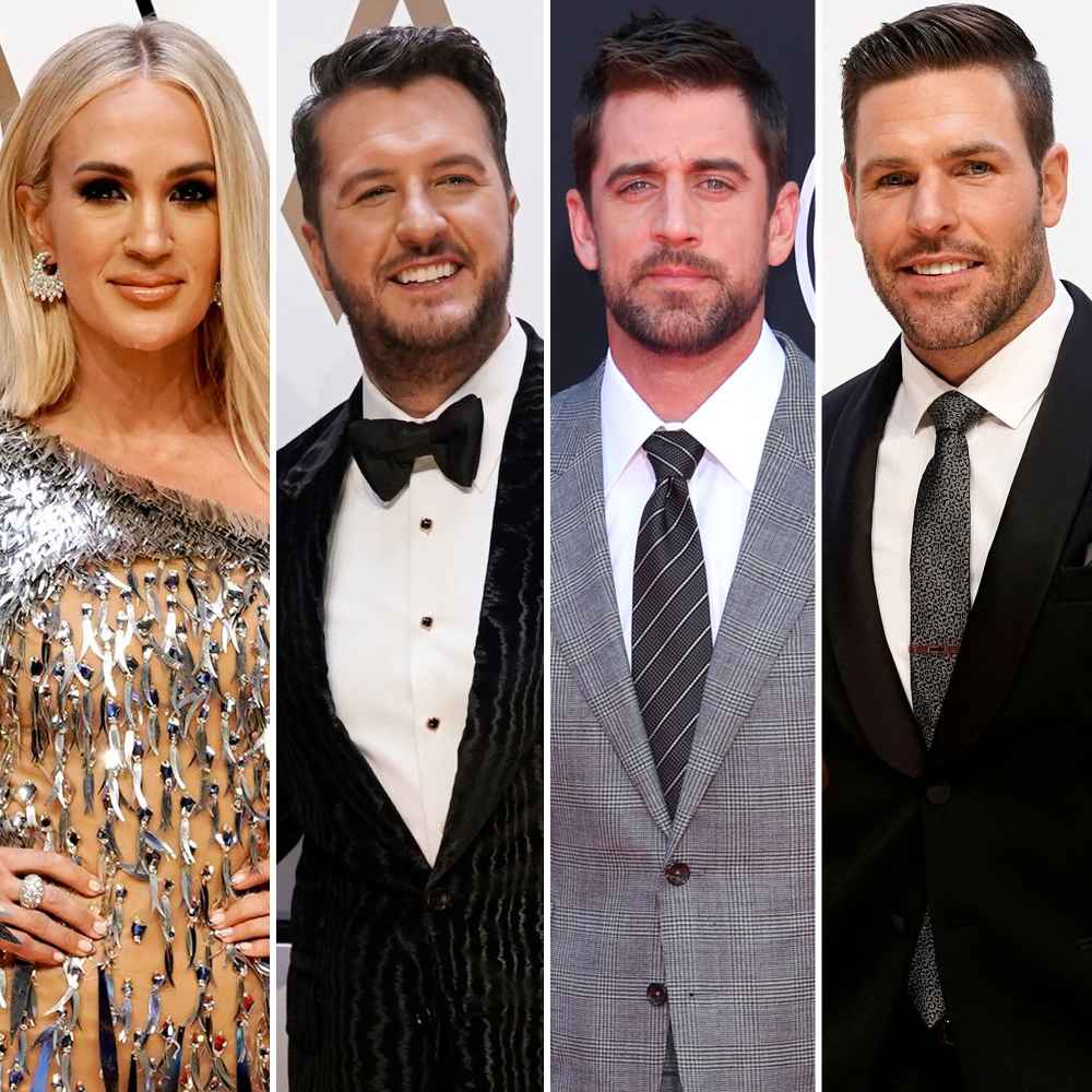 That Face Carrie Underwood Reacts Luke Bryan Aaron Rodgers CMAs Joke