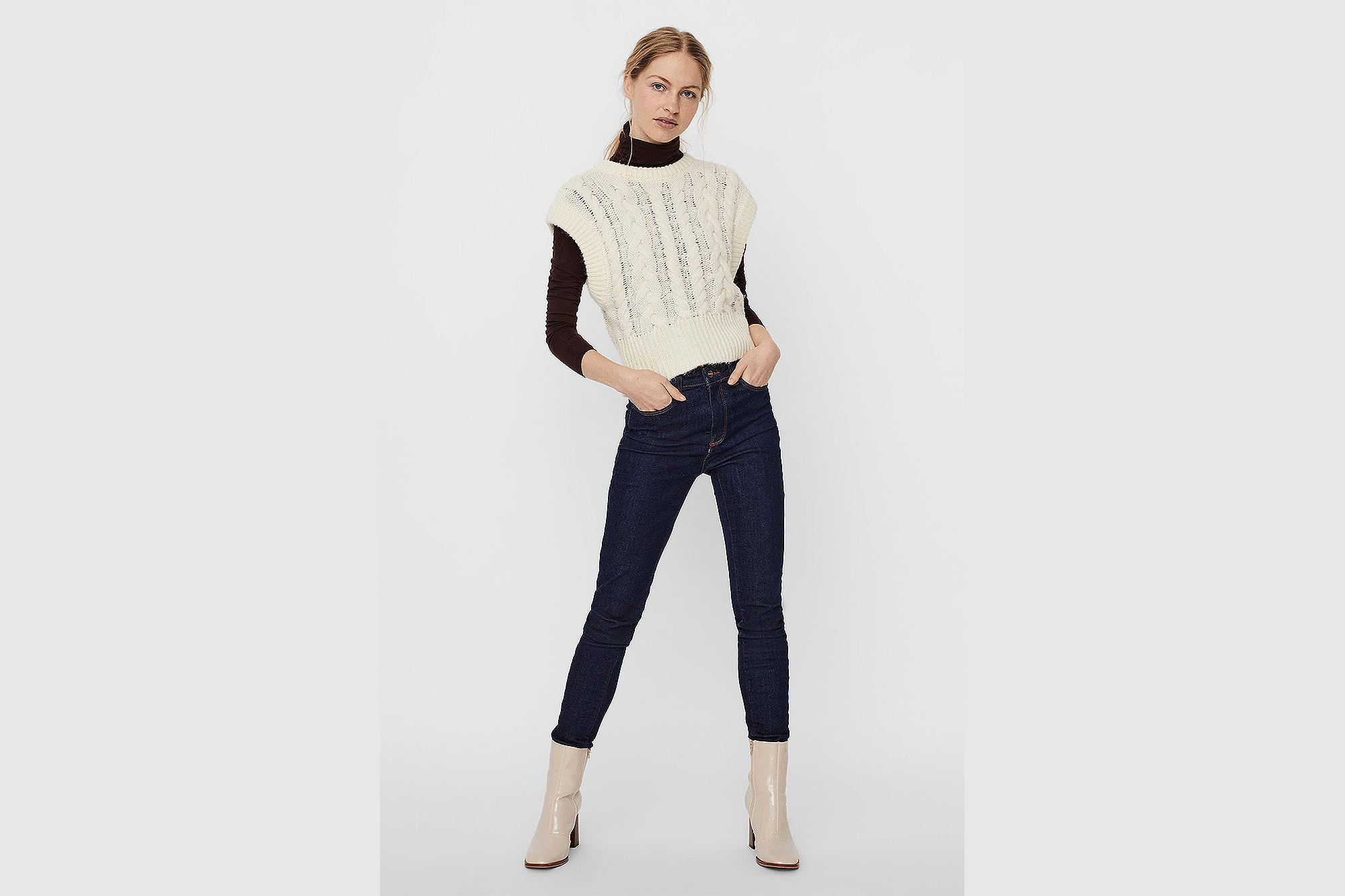 Vero Moda Melanie Cable Knit Sweater Vest