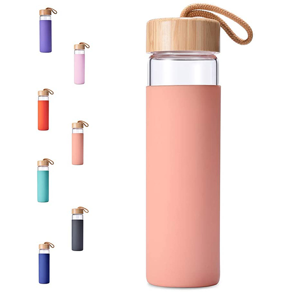 Yomious 20 Oz Borosilicate Glass Water Bottle