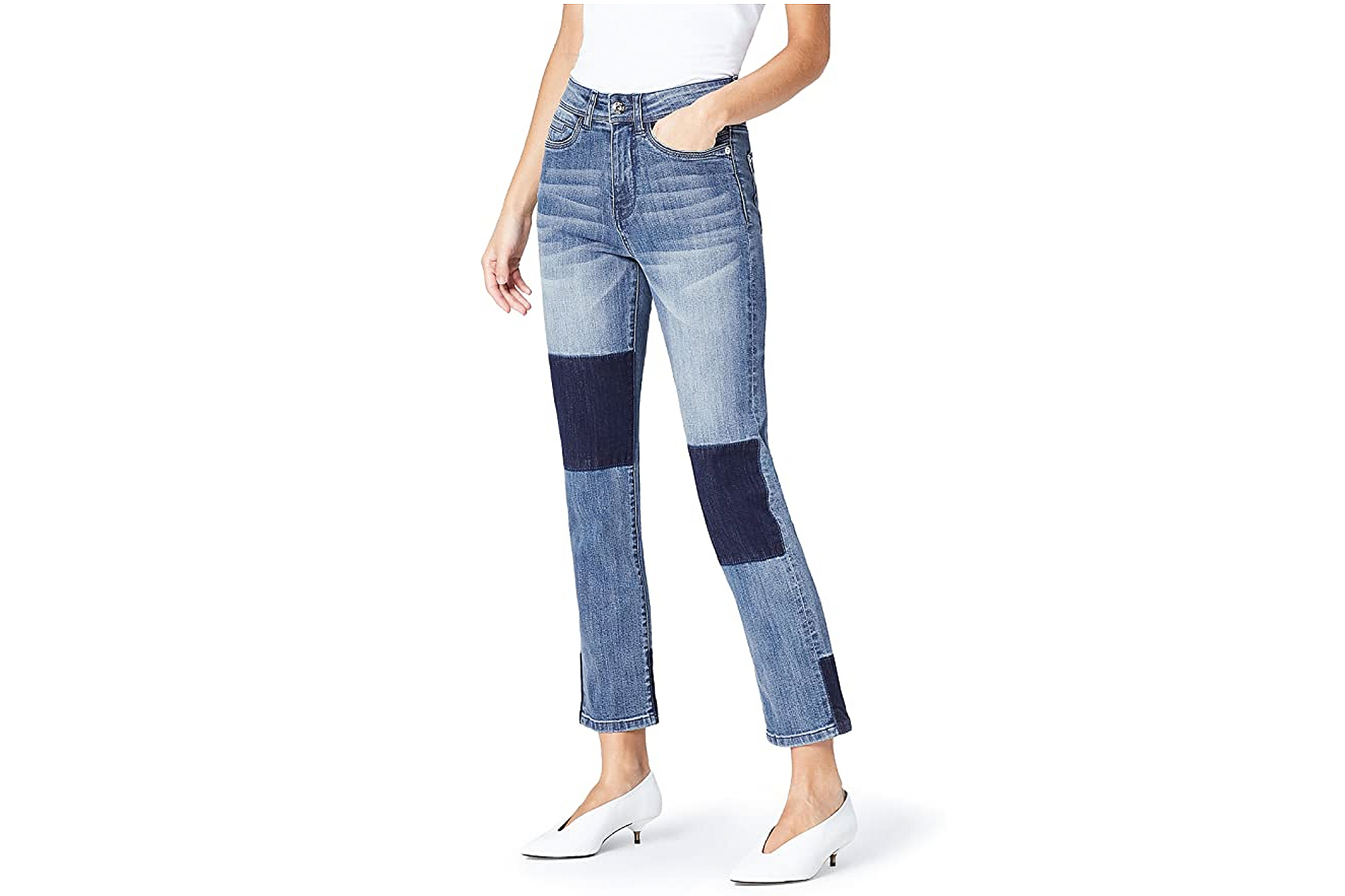 find. Women's Straight Leg High Rise Contrast Jeans