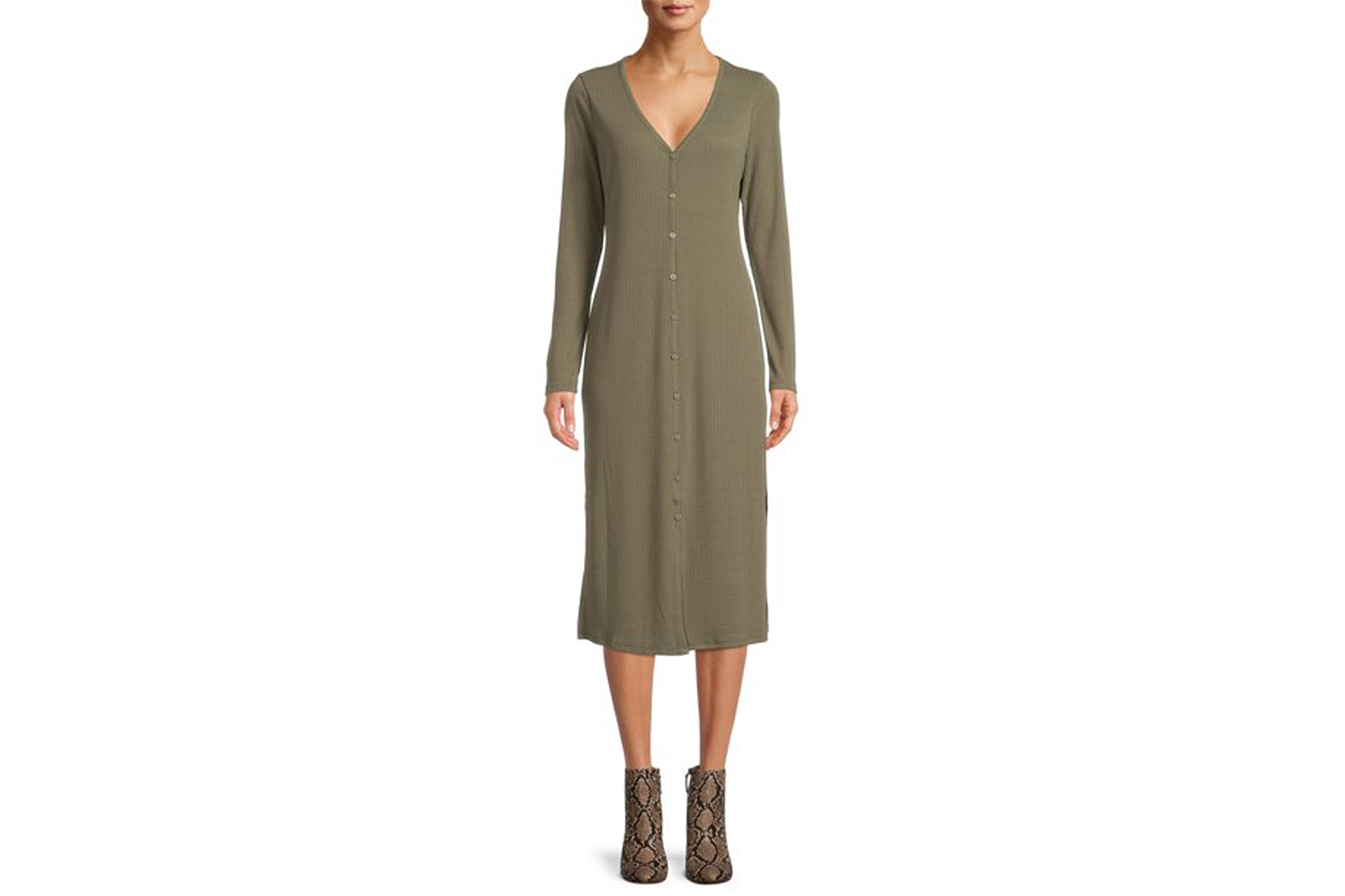 Sunset & Sixth Juniors' Button Down Knit Dress