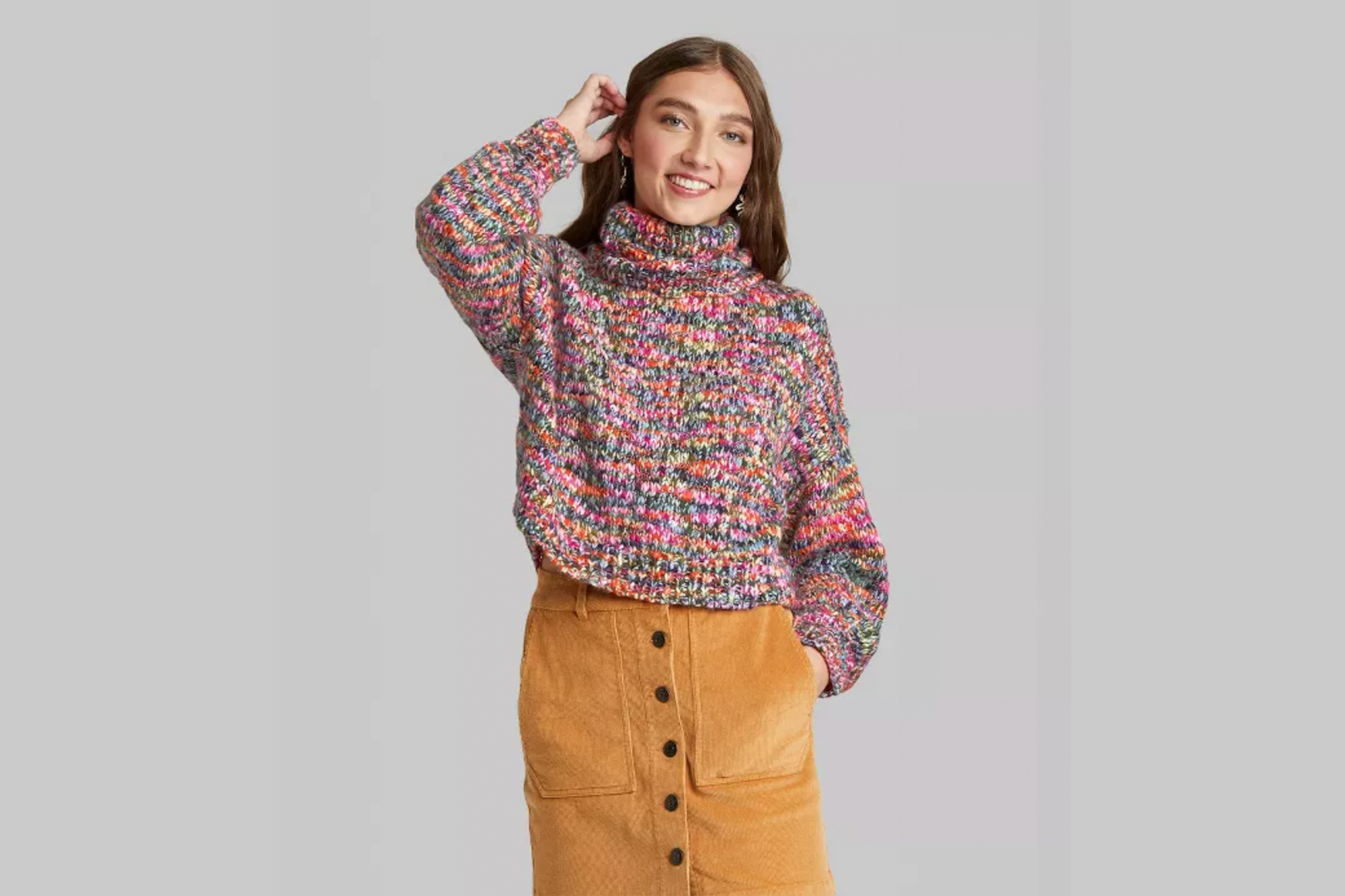 Wild Fable™ Women's Cropped Turtleneck Pullover Sweater