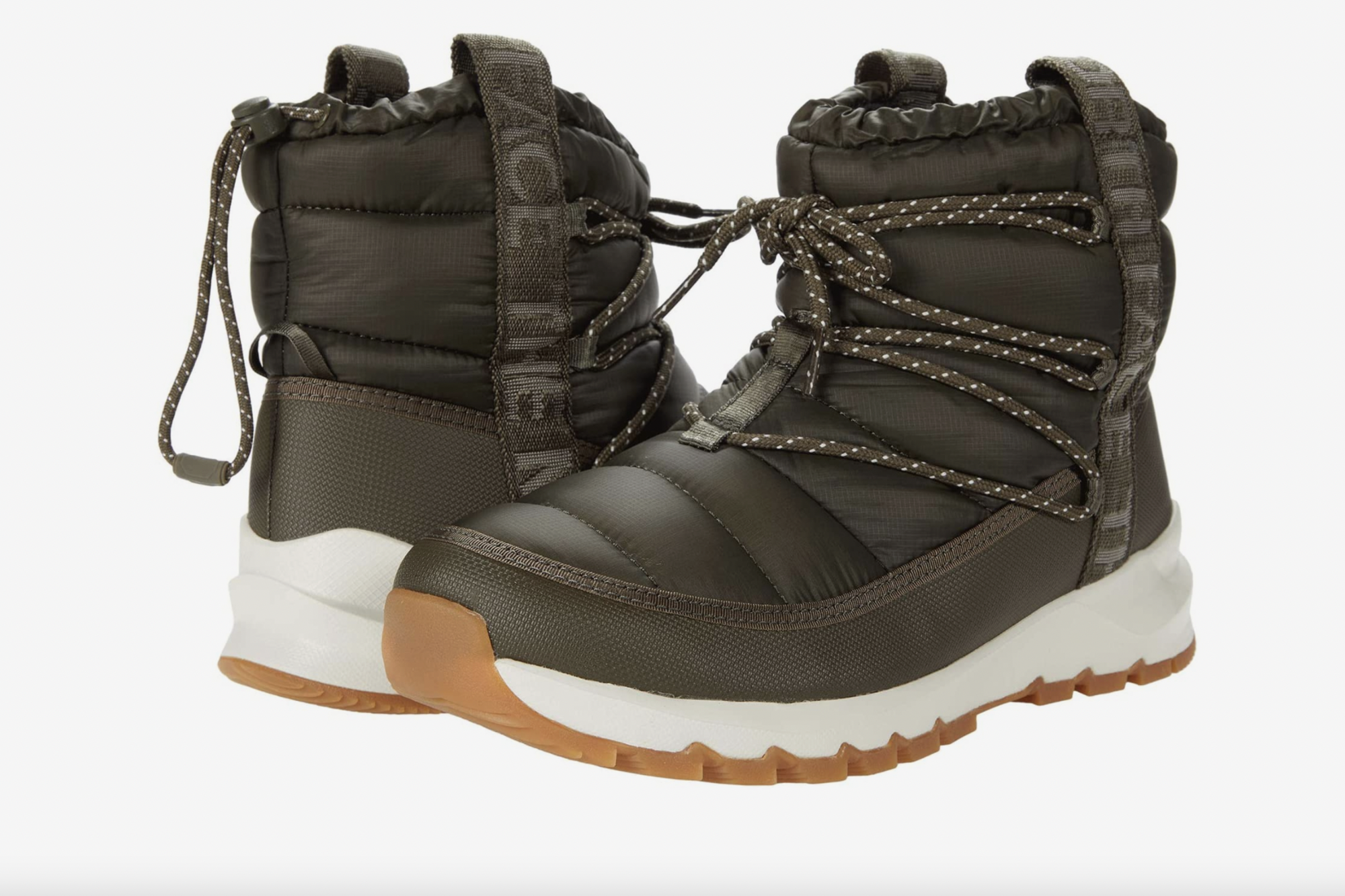 green snow boots, North Face