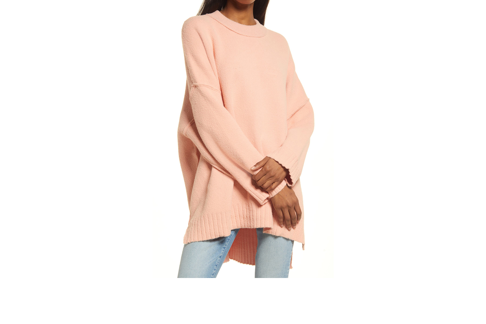 pink Free People sweater