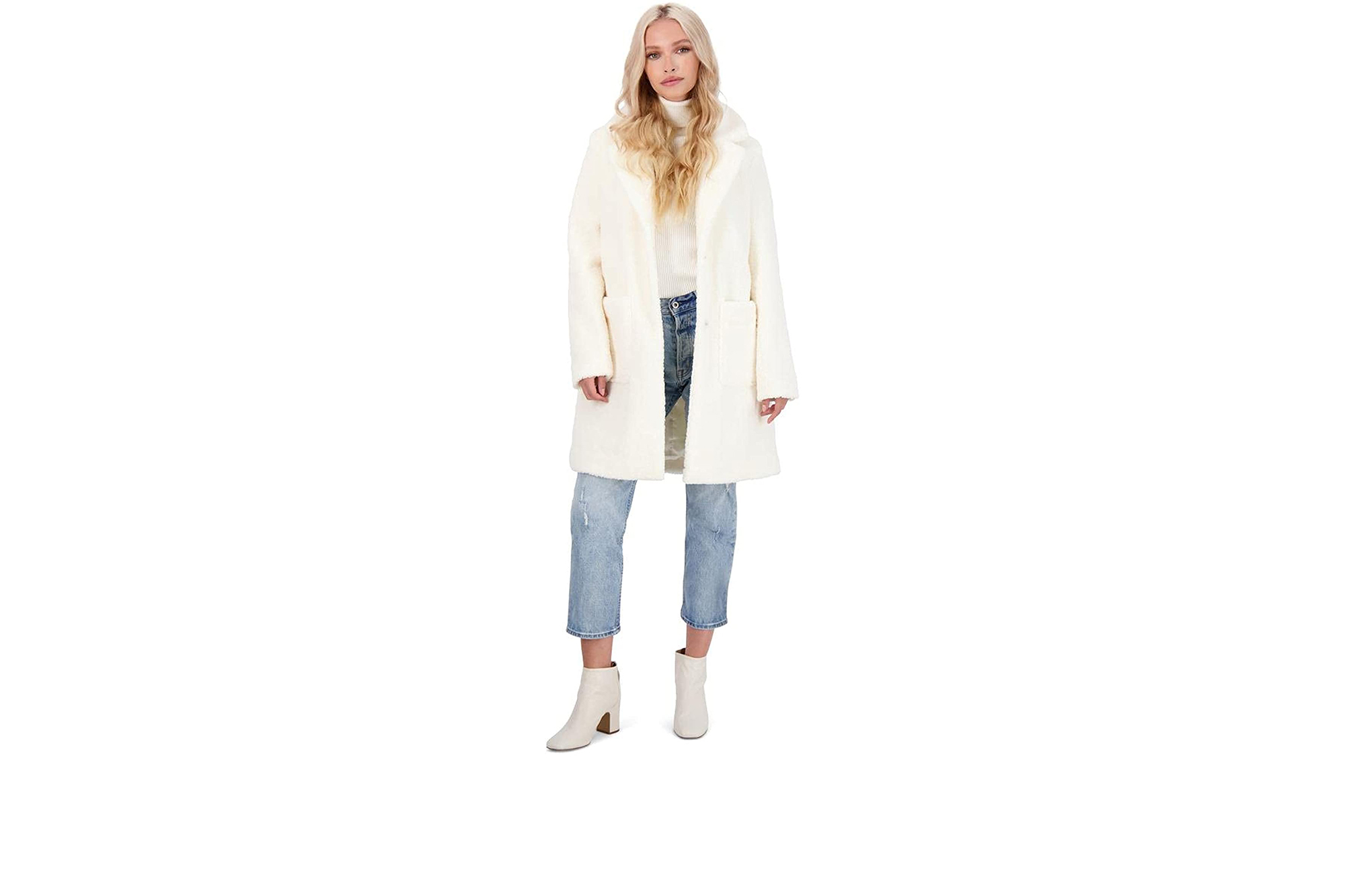 white, teddy, pea coat