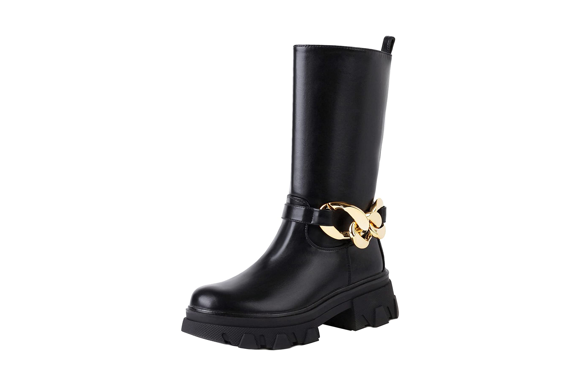 black chain boots