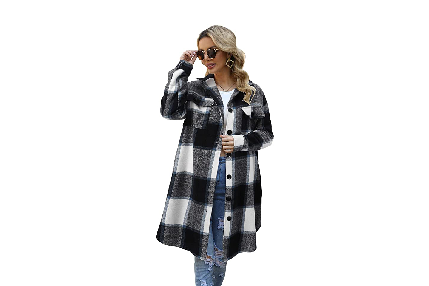 black plaid jacket