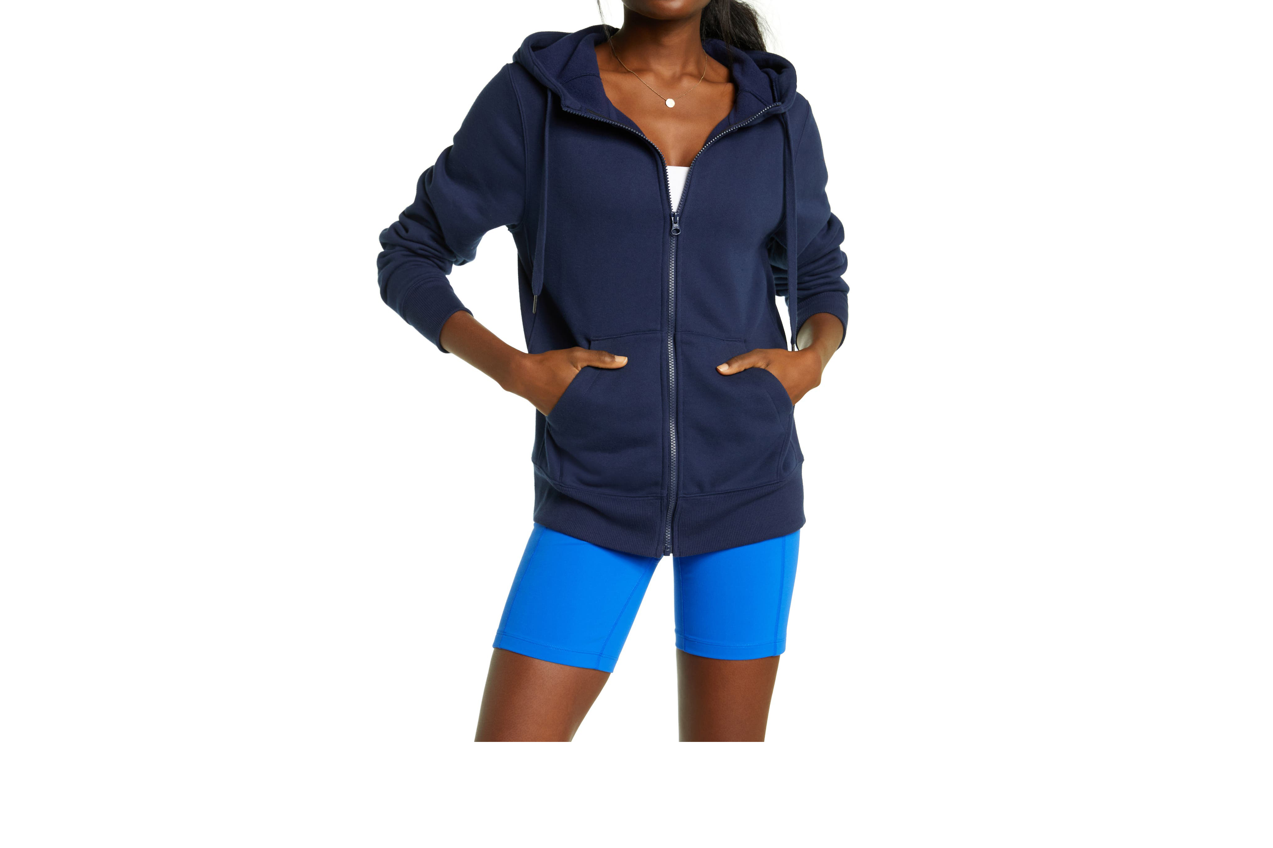 navy blue hoodie