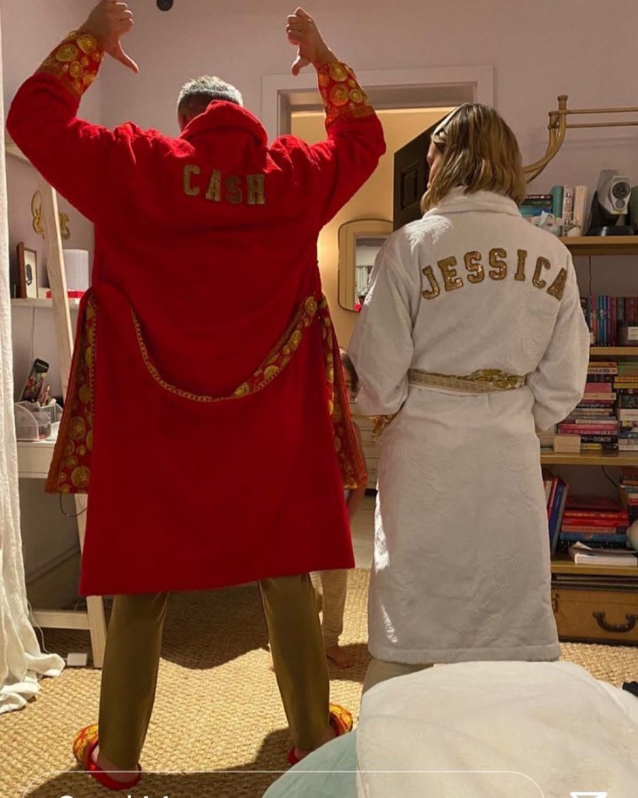 Jessica Alba Cash Warren in Matching Versace Robes Is Couple Goals