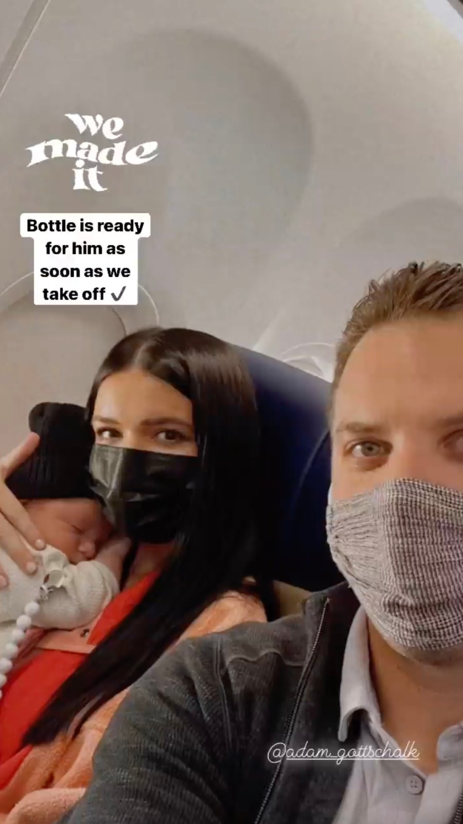 1st Flight! Raven Gates, Adam Gottschalk Travel With 1-Month-Old Son Gates