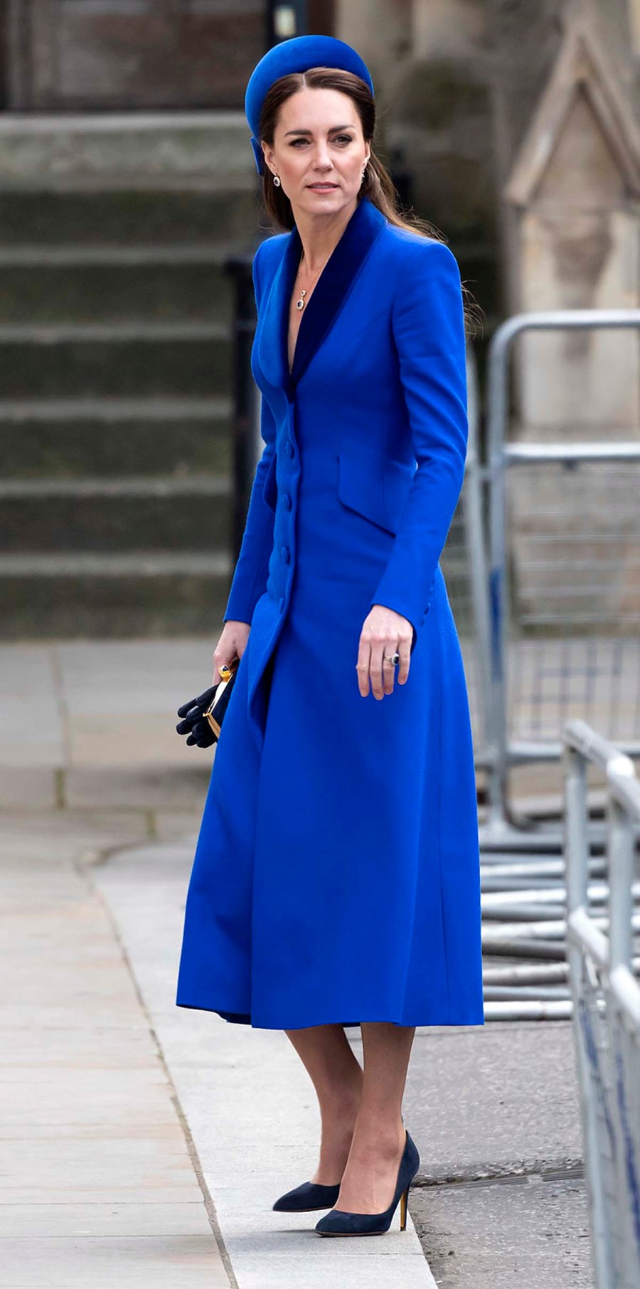 Duchess Kate Stuns Blue Catherine Walker Coat Commonwealth Day