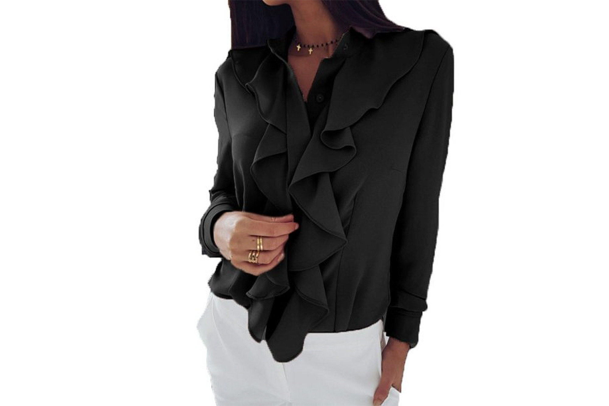 FNAC Women's Casual Ruffle Blouse