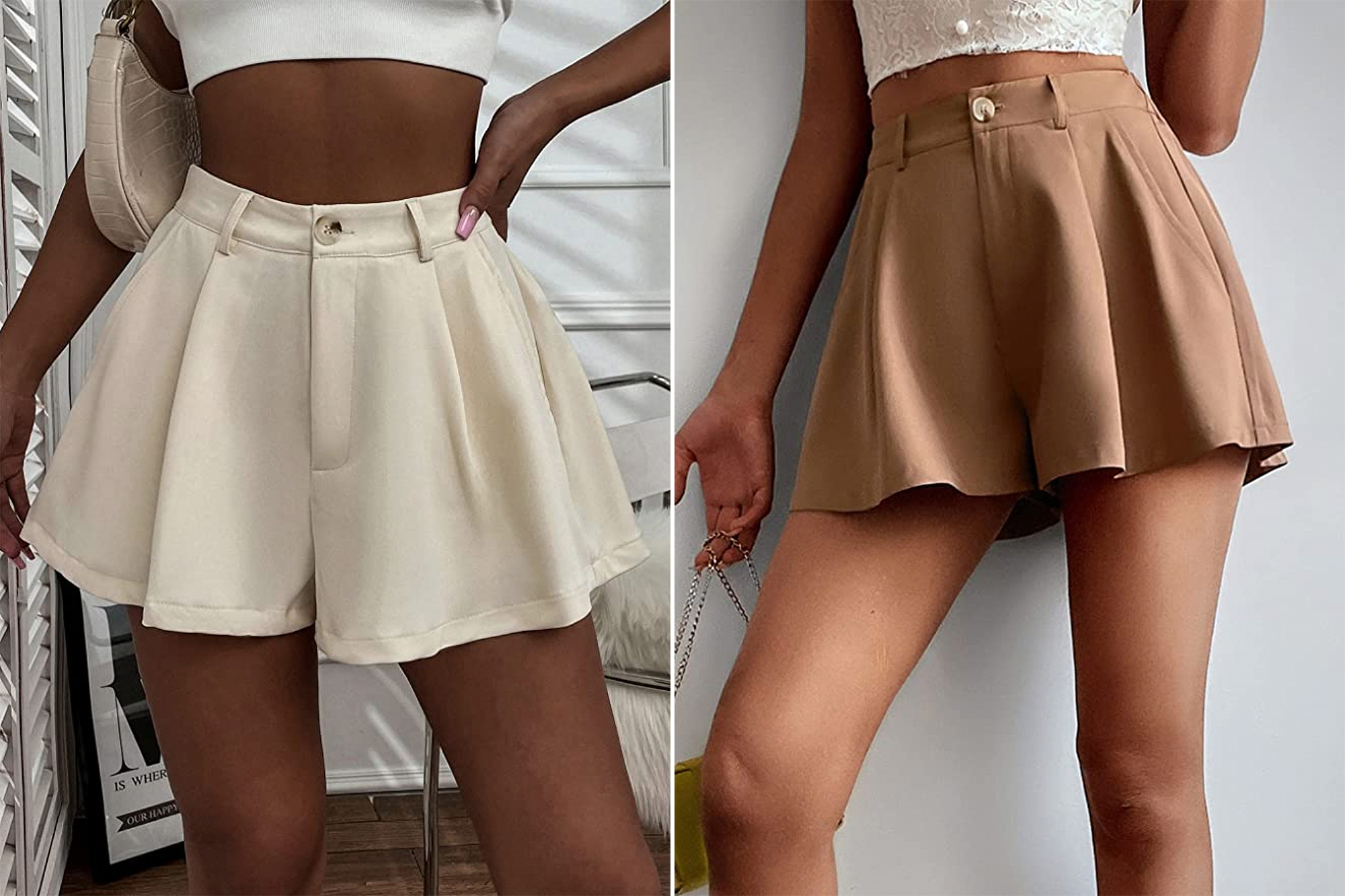 Floerns Women's High Waisted Wide Leg Shorts