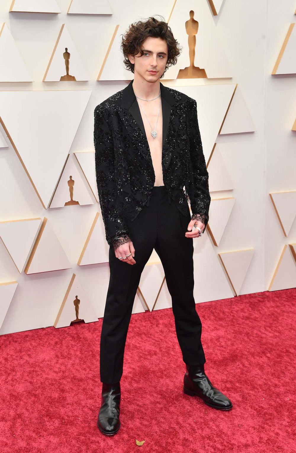 OSCARS 2022 Timothee Chalamet Practically Goes Shirtless Oscars