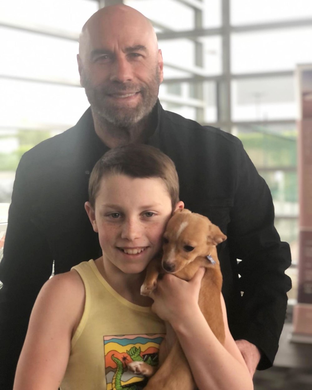 Puppy Love John Travolta Son Ben Adopts Dog Oscars