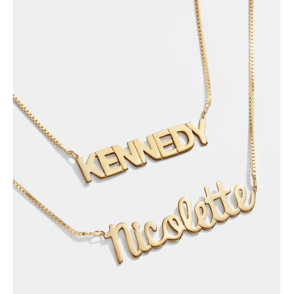 14K Gold Nameplate Necklace