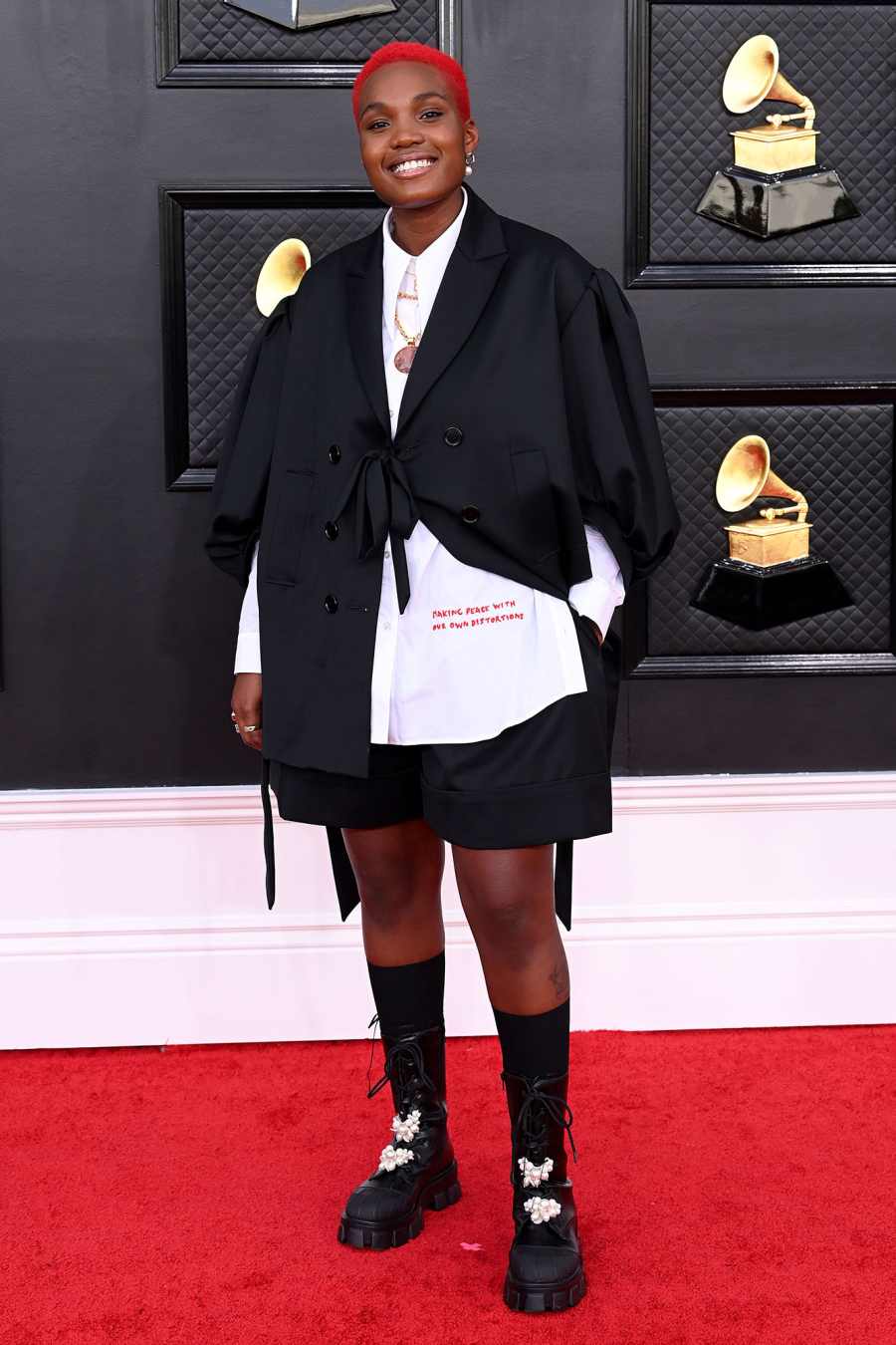 Arlo Parks Red Carpet Arrival Grammys 2022