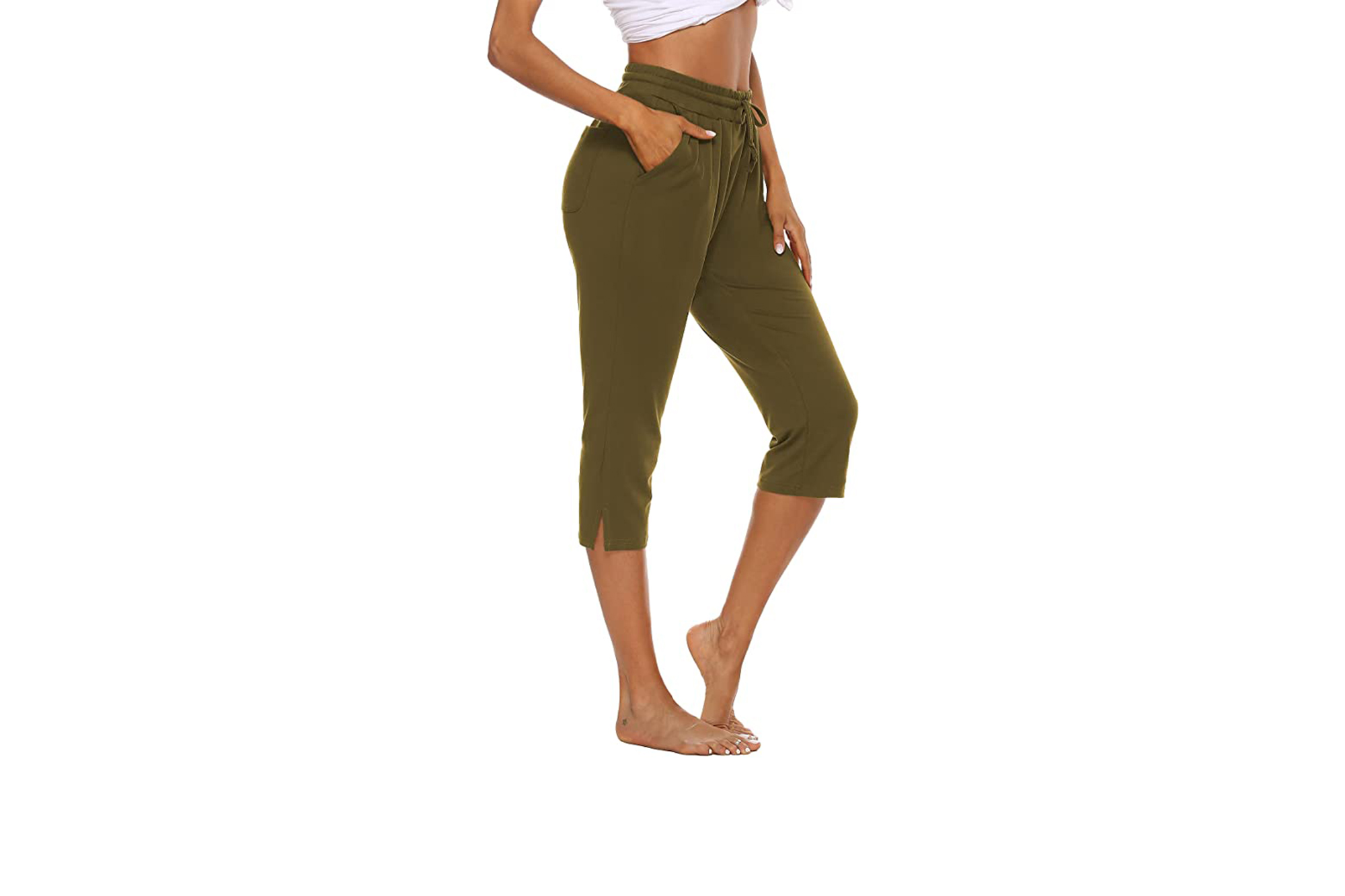 green capri joggers