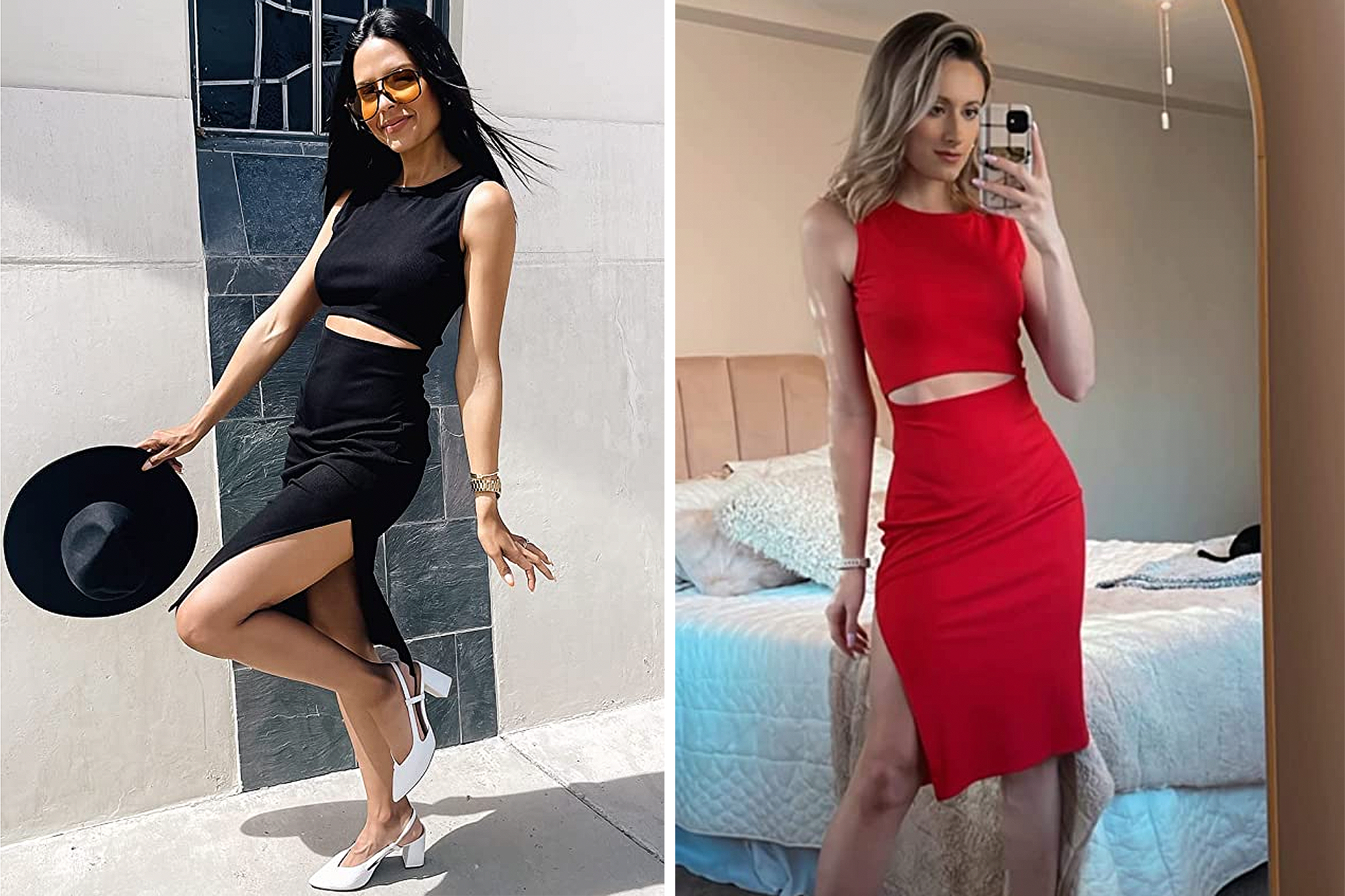 PRETTYGARDEN Women's Summer Midi Cutout Bodycon Dress