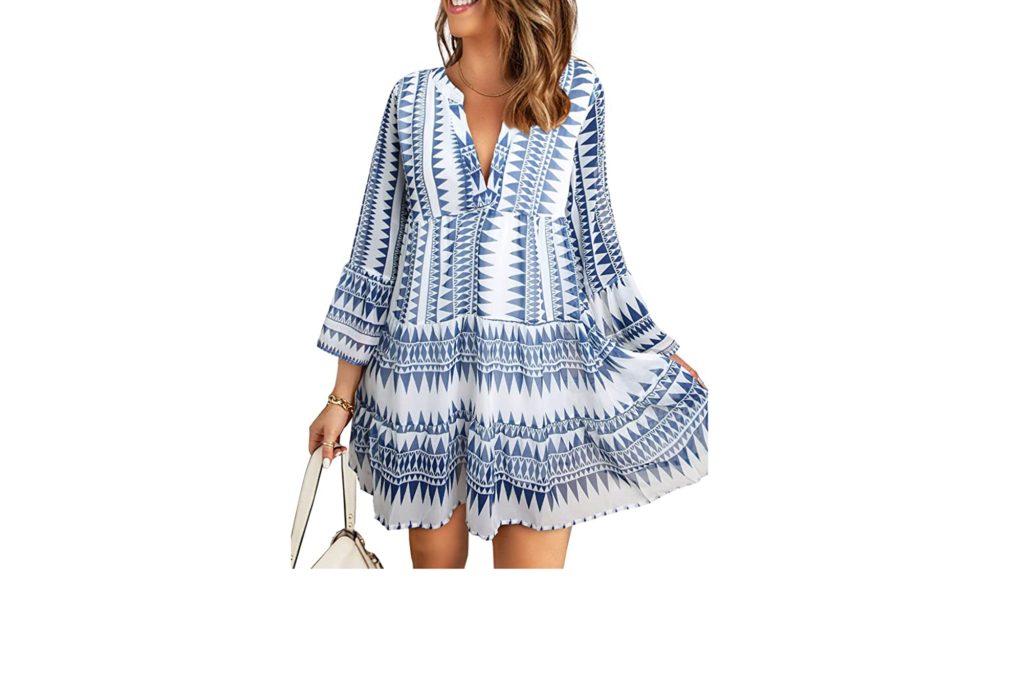 blue boho dress