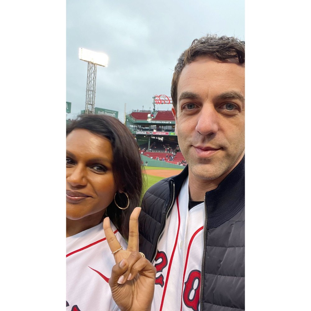 Mindy Kaling BJ Novak Red Sox Game