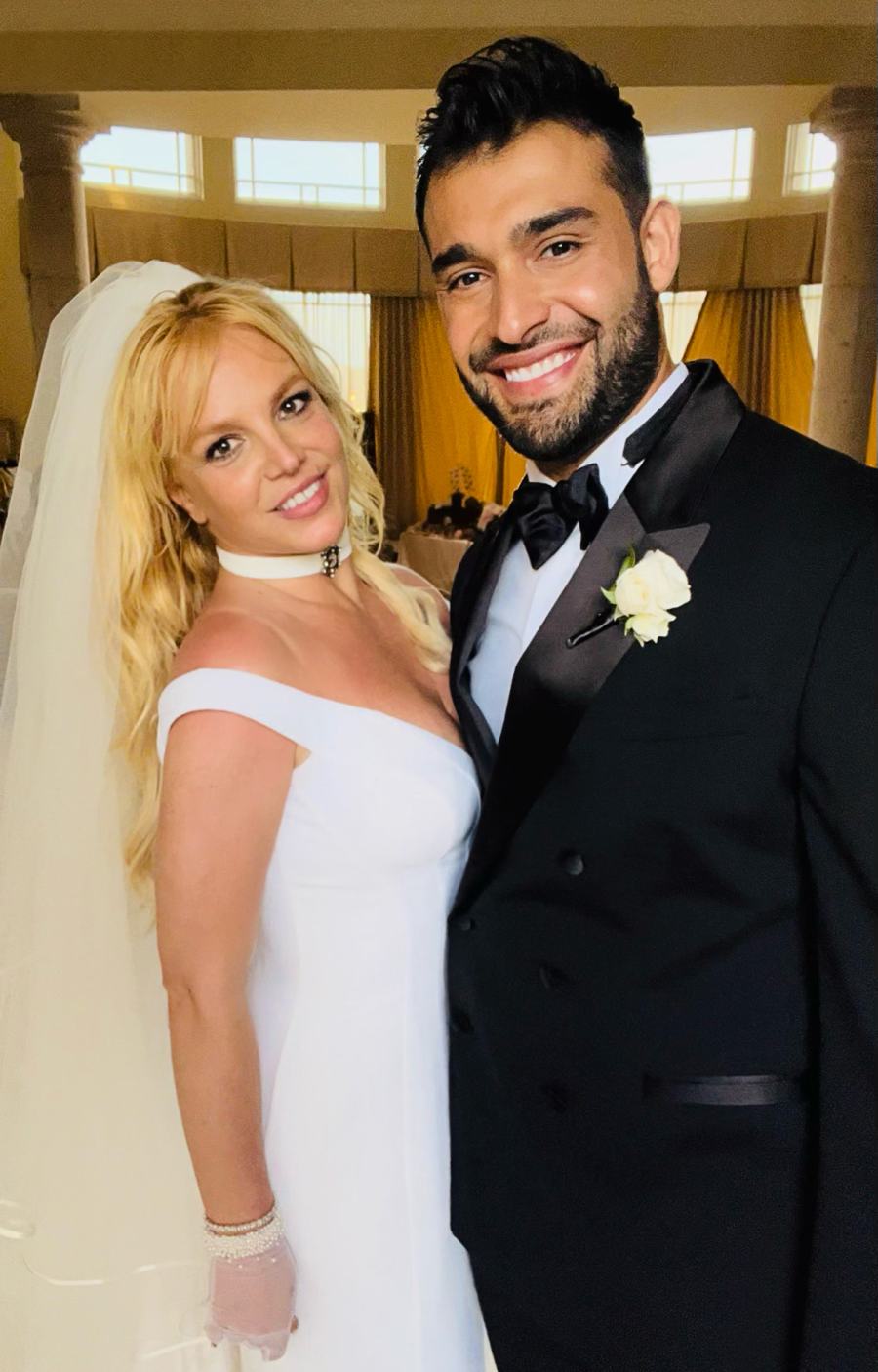 Britney Spears Wears Custom Versace Dress for Sam Asghari Wedding: See the Photos