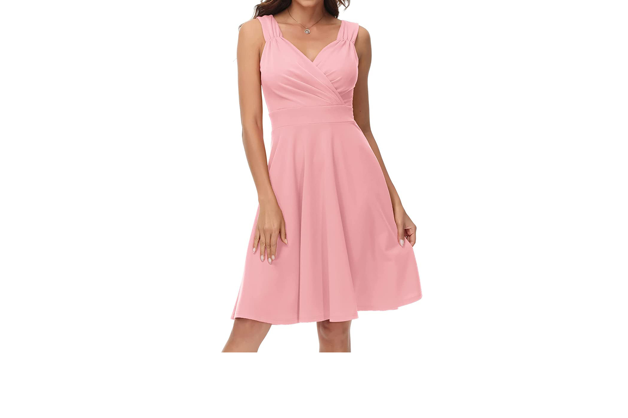 pink wedding guest dress