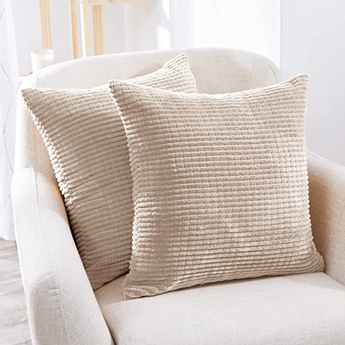 Deconovo Corduroy Throw Pillow Covers