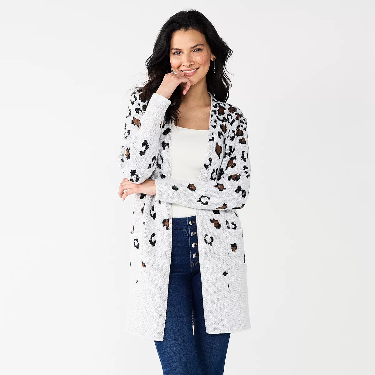 cheetah print cardigan