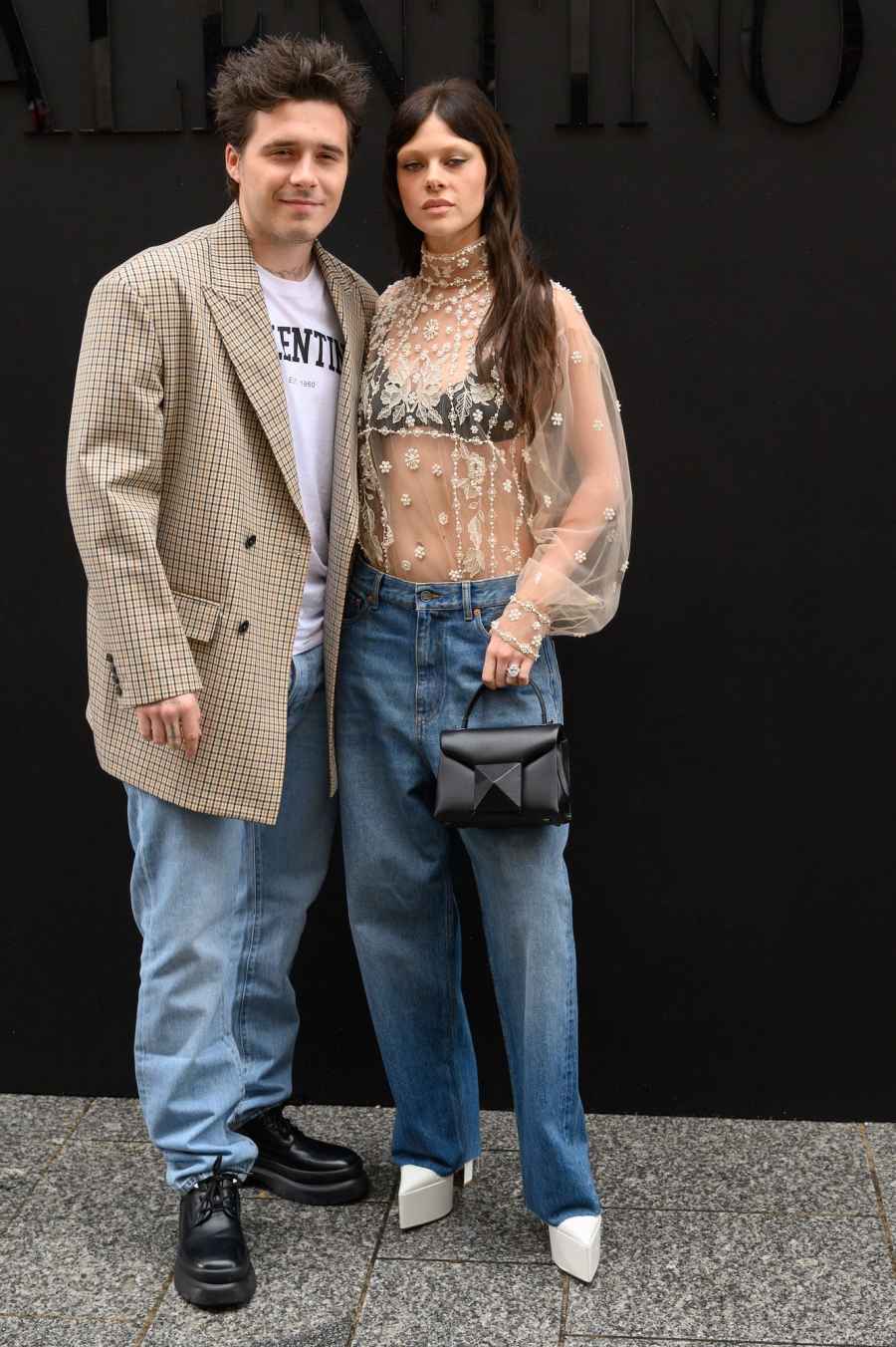 Brooklyn Beckham and Nicola Peltz Beckham PFW