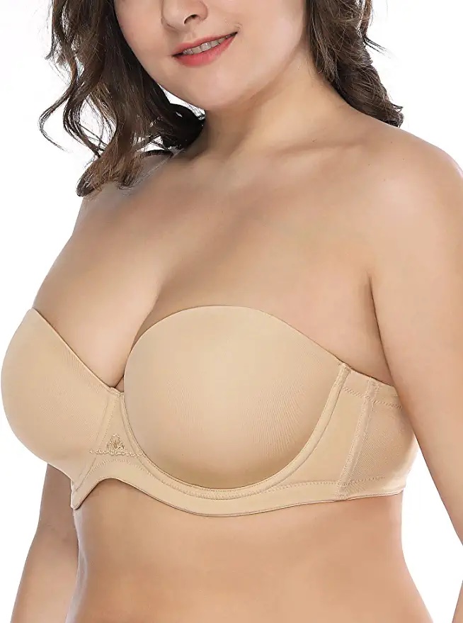 Deyllo Women’s Strapless Bra Underwire Full Coverage Multiway Bra