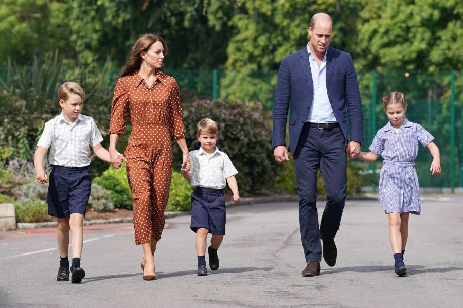 Kate Middleton and Prince William Take Prince George, Princess Charlotte and Prince Louis to School in Matching Uniforms