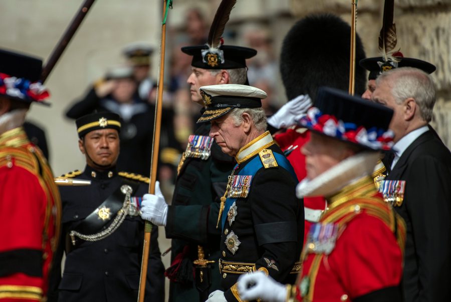 King Charles III Bows to Queen Elizabeth II's Casket 1 Last Time During Wand Breaking Tradition Before Piper's Last Lament