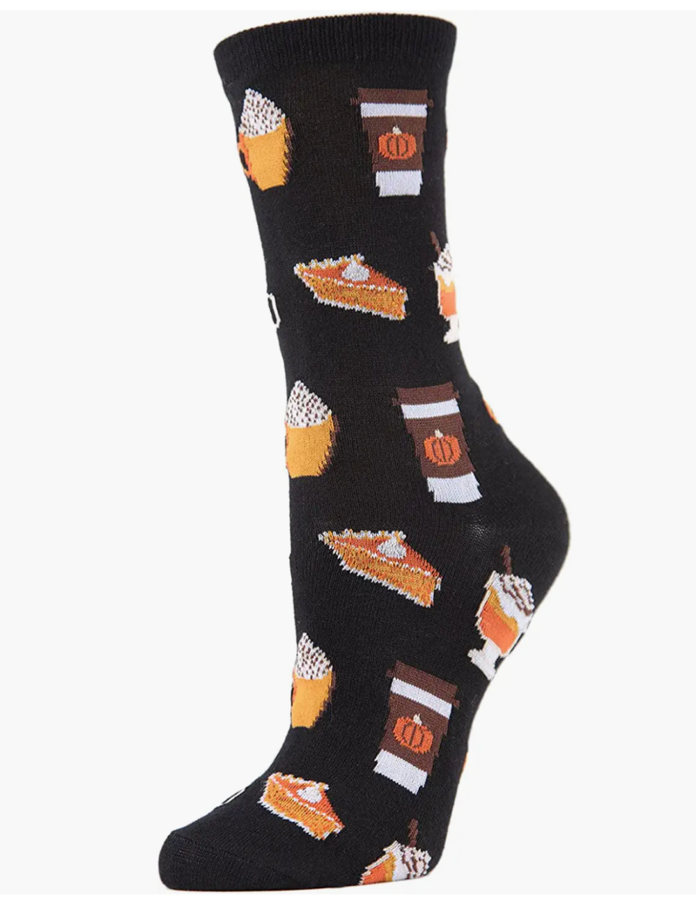 MeMoi Pumpkin Spice Latte Bamboo Blend Crew Socks