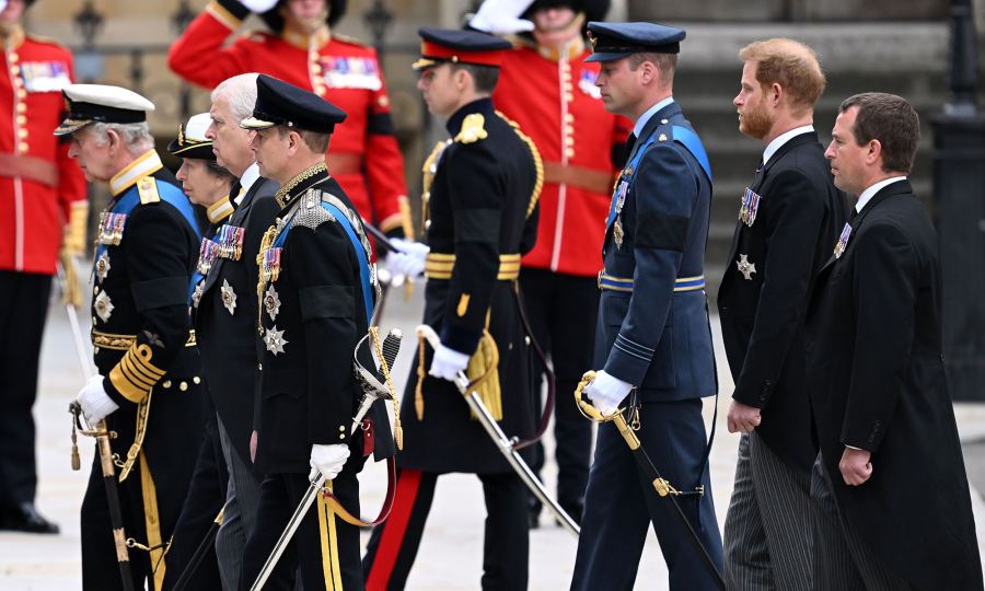 Royal Family Walk Behind Queen Elizabeth’s Coffin During Funeral Procession