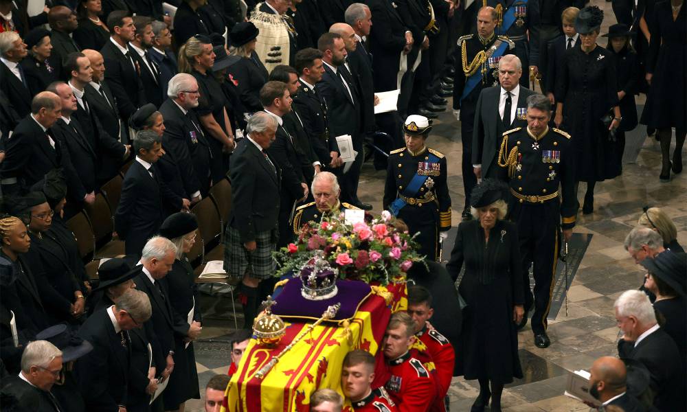 Royal Family Walk Behind Queen Elizabeth’s Coffin During Funeral Procession