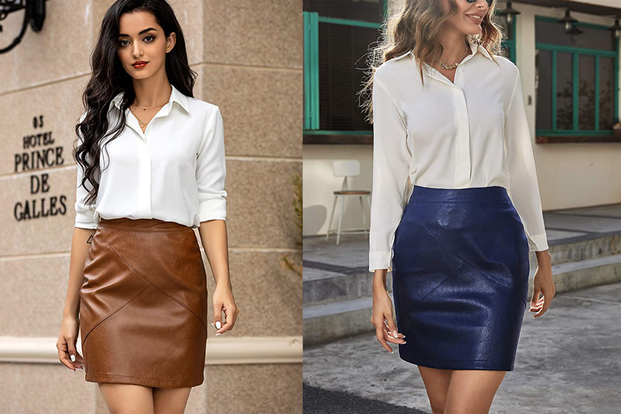 Zeagoo High Waisted Faux Leather Mini Skirt