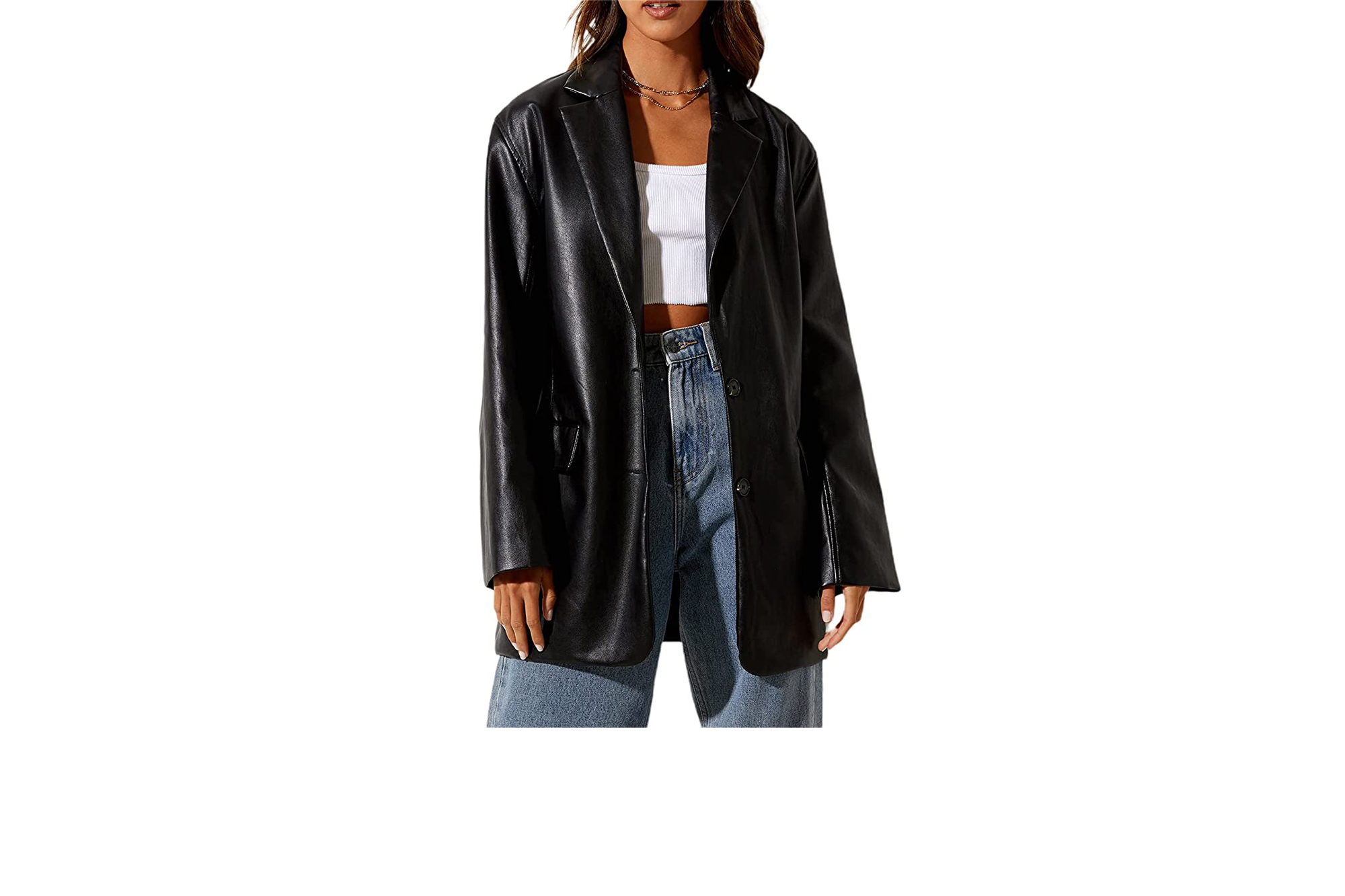 faux leather jacket